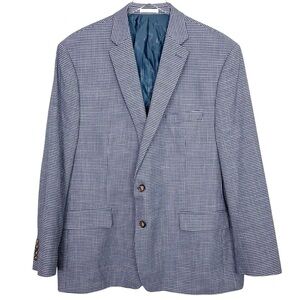Lauren Ralph Lauren Classic Fit Sports Coat Stretch Gray Blue Check Size 50R